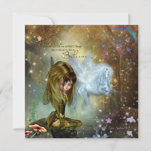 Fairy Pixie Pegasus Fantasy Card (Vorderseite)
