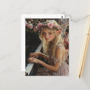 Fairy Playing Piano Postkarte