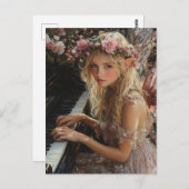 Fairy Playing Piano Postkarte (Vorne/Hinten)