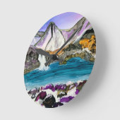 Fairy Pools Skye Scotland Runde Wanduhr (Winkel)