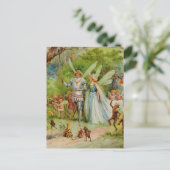 Fairy Prince und Thumbelina im Zauberwald Postkarte (Stehend Vorderseite)