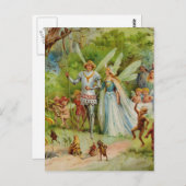 Fairy Prince und Thumbelina im Zauberwald Postkarte (Vorne/Hinten)