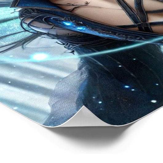 Fairy Prince with Emerald Eyes & Shimmering Wings Poster (Ecke)