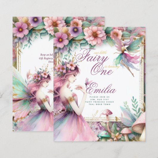 Fairy Princess 1. Geburtstag oder EDIT AGE Aquamar (Vorne/Hinten)