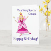 Fairy Princess Birthday Card für einen Cousin Karte (Gelbe Blume)