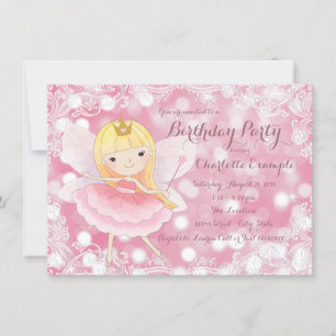 Fairy Princess Birthday Party Einladung