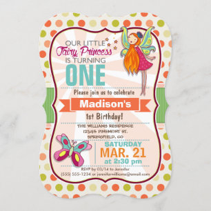 Fairy Princess & Butterfly Geburtstagsparty Einladung