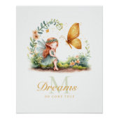 Fairy Princess Enchanted Garden Butterfly Monogram Poster (Vorderseite)