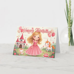 Fairy Princess Geburtstag in einem rosa Traum Karte