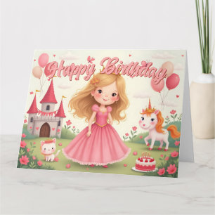 Fairy Princess Geburtstag in einem rosa Traum Karte