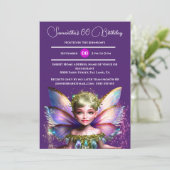Fairy Princess glimmere Fee glänzende Glitzer Flüg Einladung (Stehend Vorderseite)
