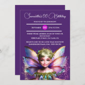 Fairy Princess glimmere Fee glänzende Glitzer Flüg Einladung (Vorne/Hinten)