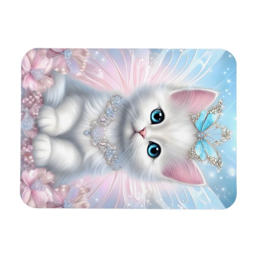 Fairy Princess Kitten Magnet (Horizontal)