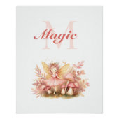 Fairy Princess Magic Pink Monogram Inspiration Poster (Vorderseite)
