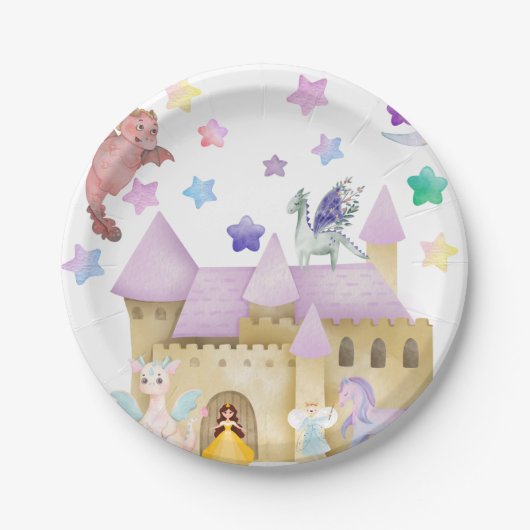 Fairy Princess Magical Castle Pappteller (Vorderseite)