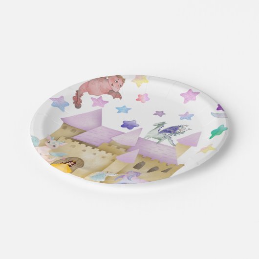 Fairy Princess Magical Castle Pappteller (Schrägansicht)