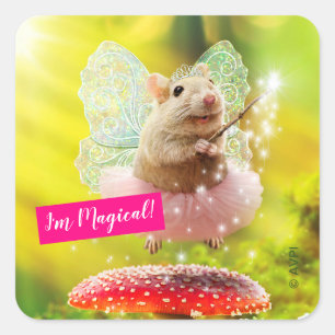 Fairy Princess Maus Quadratischer Aufkleber
