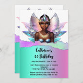 Fairy Princess Melanin | zauberhafte Flügel Einladung (Vorne/Hinten)