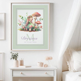 Fairy Princess Mushroom Garden Poster