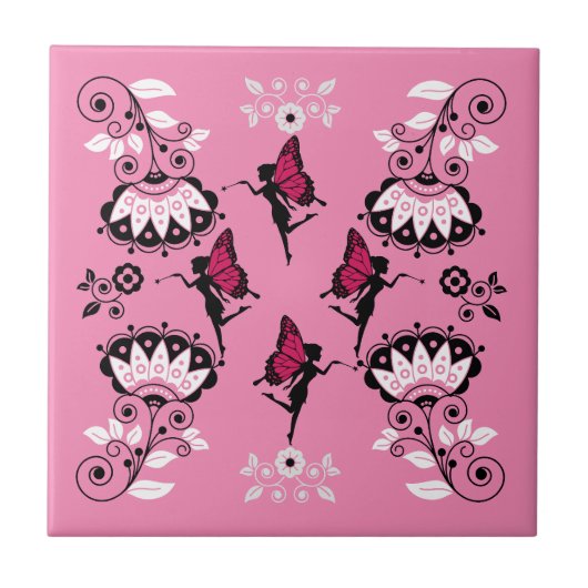 Fairy Princess Pattern Print Fliese (Vorderseite)