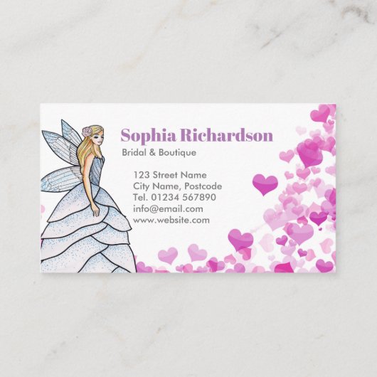 Fairy Princess Petals Dress Fashion Illustration B Visitenkarte (Rückseite)