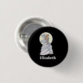 Fairy Princess Petals Dress Fashion Illustration Button (Vorne & Hinten)
