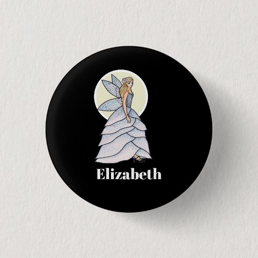 Fairy Princess Petals Dress Fashion Illustration Button (Vorderseite)