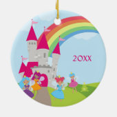 Fairy Princess Rainbow and Castle Girl Keramik Ornament (Hinten)