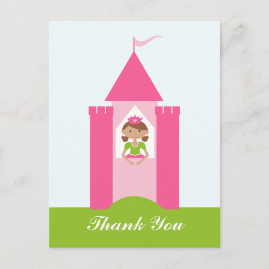 Fairy Princess Schloss danke Postkarte (Vorderseite)