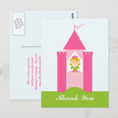 Fairy Princess Schloss danke Postkarte (Vorne/Hinten)