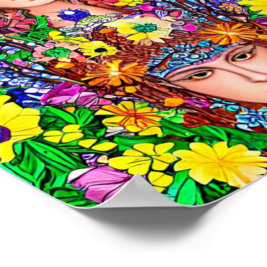 Fairy Princess Sisters Owl Original Art Nouveau Poster (Ecke)