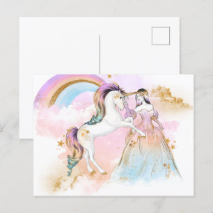 Fairy Princess Unicorn Postkarte