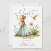 Fairy Princess verzauberte Green Baby Girl Dusche Einladung (Vorderseite)