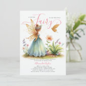 Fairy Princess verzauberte Green Baby Girl Dusche Einladung (Stehend Vorderseite)