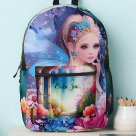 Fairy Princess Watercolor Bedruckter Rucksack