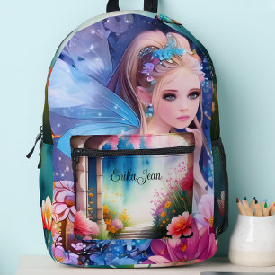 Fairy Princess Watercolor Bedruckter Rucksack