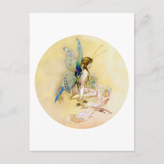 Fairy Princess wird von Pixies gekleidet Postkarte (Vorderseite)