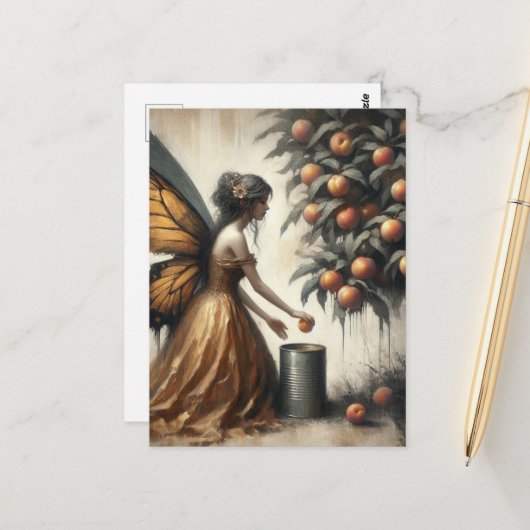 Fairy Putting Paches in einer Dose Postkarte (Vorderseite/Rückseite Beispiel)