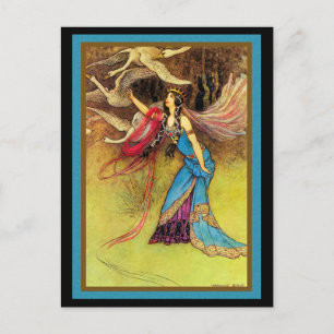 Fairy Queen and Birds Postkarte