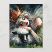 Fairy Queen schläft auf ihrem Haustier Postkarte (Vorderseite)