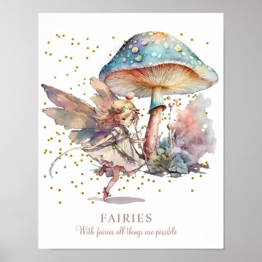 Fairy Quote Girl's Room Poster (Vorne)