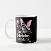 Fairy Raccoon im Oktober tragen wir rosa Brustkreb Kaffeetasse (Links)