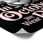 Fairy Raccoon im Oktober tragen wir rosa Brustkreb Poster (Ecke)