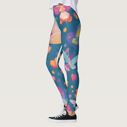 Fairy Rainbow Personalisiertes Muster Leggings (Links)