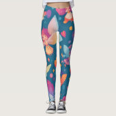 Fairy Rainbow Personalisiertes Muster Leggings (Vorderseite)