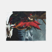 Fairy Red Dragon Fantasy Spring Fleecedecke (Vorderseite (Horizontal))