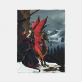 Fairy Red Dragon Fantasy Spring Fleecedecke (Vorderseite)