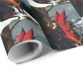 Fairy Red Dragon Fantasy Spring Geschenkpapier (Rolleneckpunkt)