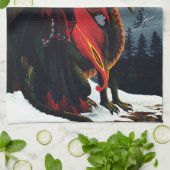 Fairy Red Dragon Fantasy Spring Geschirrtuch (Gefaltet)