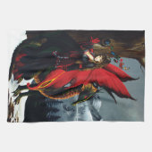Fairy Red Dragon Fantasy Spring Geschirrtuch (Horizontal)